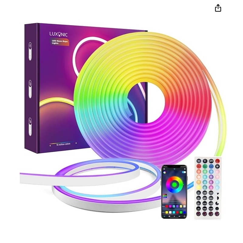 Ruban LED, RGB ,10M Bluetooth Flexible en Silicone avec APP ...