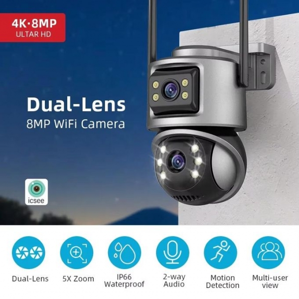 CAMERA WIFI DUAL CAMERA PTZ...
