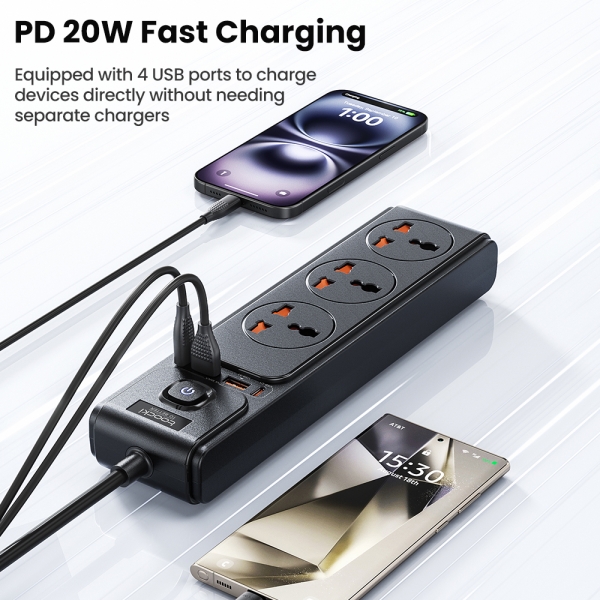 MULTIPRISE 3 SOCKET ET 4...